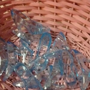 Elegant Blue Glass Slipper Ornaments